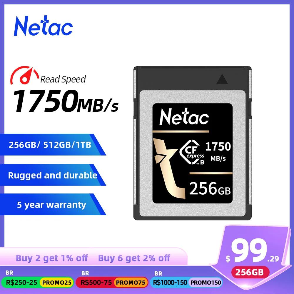 Netac CFexpress B Ÿ ޸ ī,  SLR ī޶, RAW 4K, 8K , 256GB, 512GB, 1TB PCIe 3.0X2 ޸
